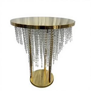 Cortina de cuentas de cristal de hierro liso para mesa de pastel, mesa de comedor, decoración de bodas, mesa de almacenamiento - Product Image 1