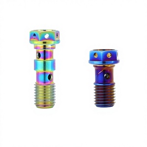 Boulon d'embrayage double trou en titane Dingtai M10, pas 1,0/1,25 mm, avec valve <span class=keywords><strong>de</strong></span> purge, boulon banjo pour étrier <span class=keywords><strong>de</strong></span> <span class=keywords><strong>frein</strong></span> <span class=keywords><strong>de</strong></span> moto - Product Image 4