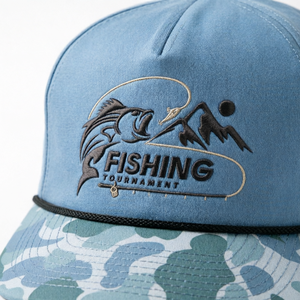 Gorra de Béisbol Camuflada de 5 Paneles con Logotipo Bordado, Gorras de Pesca Personalizadas, Gorra Trucker para Pesca, Gorro para Actividades al Aire Libre - Product Image 2