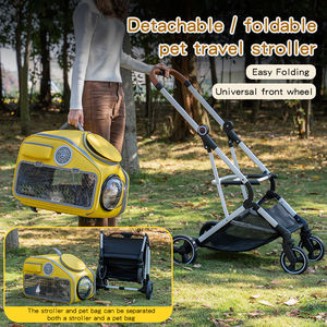 बड़े आकार का एल्यूमिनियम डॉग ट्रॉली पोर्टेबल पालतू घुमक्कड़ डॉग शो केज 4 पहियों वाला पालतू कैरियर - Product Image 3