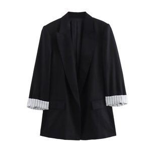 KAR-OT ZA 여성 2024 여름 프리미엄 블랙 혼방 카디건 블레이저 2753530 - Product Image 2