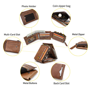 <span class=keywords><strong>Portafoglio</strong></span> da <span class=keywords><strong>Uomo</strong></span> a Tre Ante in Vera Pelle all'Ingrosso di Contact's con Portamonete con Cerniera - Product Image 5