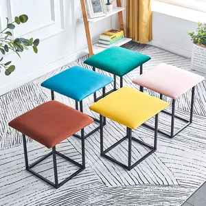 Multipurpose Smart Cube Stool Footrest Leather Ottoman with Wheels Transformable Unique Space Saver 5 Stools Modern 35*35*36cm