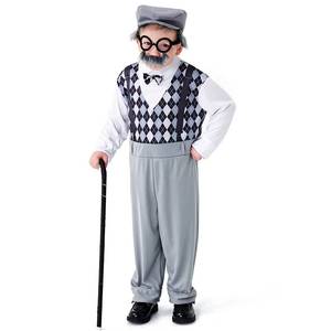 Costume de déguisement de grand-père centenaire pour enfants Halloween, idéal pour le cosplay, les spectacles de théâtre, les jeux de rôle, les fêtes de carnaval et les tenues de fantaisie - Product Image 1