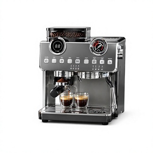 Machine à café expresso commerciale en acier inoxydable de 2,5 L avec moulin à grains intégré et mousseur à vapeur - Product Image 1