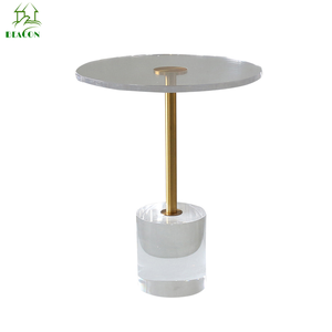 Sang Trọng Vàng Sliver Phong Cách Hiện Đại <span class=keywords><strong>End</strong></span> Vòng Ghế Bên Dịch Vụ Bảng Đồ Nội Thất Biệt Thự Acrylic Bàn Cà Phê Cho Phòng Khách - Product Image 3