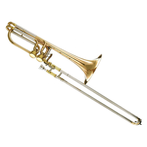 <span class=keywords><strong>Trombone</strong></span> basse à double valve en laiton doré de haute qualité, clés Bb/F/Gb/D (JTB-321) - Product Image 1