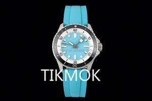 Montres de luxe pour hommes en acier inoxydable avec bracelet bleu clair, date automatique, ETA 2824, lunette cannelée, mouvement mécanique automatique - Product Image 3