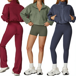 Conjuntos Deportivos de 6 Piezas YIYI para Mujer y Niña, con Logotipo Frontal Sólido, Cálidos para Invierno, Gruesos, de Secado Rápido, con Bolsillos y Pantalones de Cintura Alta - Product Image 3