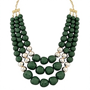 Meilleur collier vintage multicouche perlé pour femme, design élégant, en résine plaqué or, ensemble de bijoux fantaisie pour fête et mariage - Product Image 4