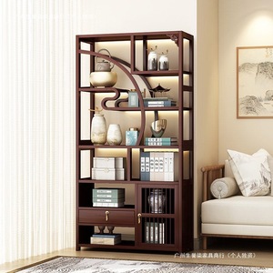 Chinese Style Rosewood Display Shelf Multi Compartment Tea Room Cabinet Partition Living Room Ornament Storage Unit - Product Image 5