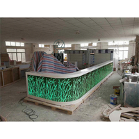 Comptoir de bar de luxe incurvé de grande taille pour restaurant, discothèque, pub à vin, cocktail design unique