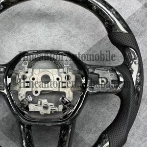 Volant de voiture en cuir perforé personnalisé, en fibre de carbone forgée, best-seller, pour Honda Civic 11e génération - Product Image 4