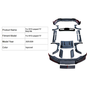 Kit de Décoration Extérieure de Voiture en ABS Noir, Vente en Gros Usine, Comprend Lame Avant, Jupes Latérales et Pare-chocs Arrière pour BYD Leopard Ti 7 - Product Image 3