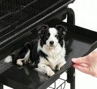 Grande cage pour animaux de compagnie, niche pour chien, cage en fil de fer, fabrication en gros, enclos en acier solide pliable