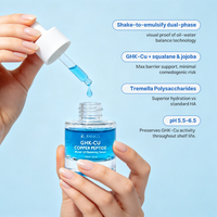 Sérum Équilibrant Hydratant au Cuivre Peptidique GHK, Squalane, Jojoba et Acide Hyaluronique Anti-Âge, Nourrissant et Réparateur de Barrière Cutanée, Marque Privée OEM