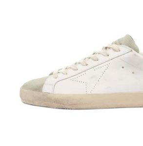 <strong>Gold</strong> Sole <strong>White</strong> Men's Super Star Vintage Deluxe Sneakers Breathable Lace-Up Winter Shoes Genuine Leather Soft Anti-Slip - Product Image 4