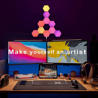 Panel Lampu Dinding LED Heksagonal Pintar RGB DIY, Sinkronisasi Musik, Kontrol Jarak Jauh via Aplikasi, Lampu Gaming Heksagonal, Dekorasi Rumah