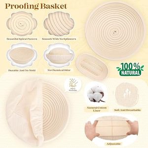 Coffret Cadeau pour la Fabrication de Pain au Levain Rose : Pot en Émail, Panier à Levain, Balance et Outils pour les Boulangers à Domicile - Product Image 4