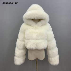 Manteau en fausse fourrure <span class=keywords><strong>femme</strong></span> avec capuche mode vestes en fausse fourrure manteaux courts grande taille - Product Image 2