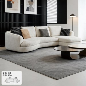 Canapé en velours crème clair de luxe moderne, design simple et créatif pour les petits appartements, les magasins de vêtements, les villas, pour <span class=keywords><strong>le</strong></span> salon et la détente - Product Image 1