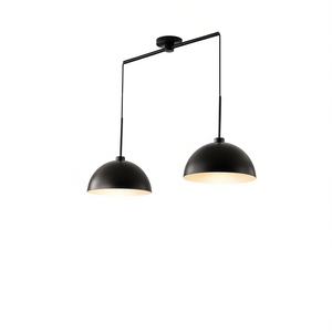 Lámpara Colgante Doble Negra Moderna Industrial de 41 Pulgadas, Lámpara de Techo Ajustable con Acabado Mate para Iluminación de Comedor y Sala de Estar - Product Image 1
