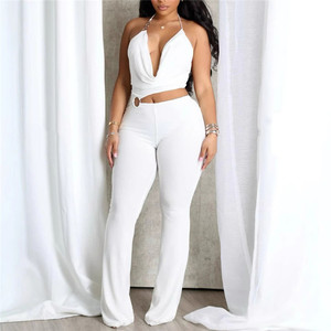 Tute da <span class=keywords><strong>donna</strong></span> con anello in metallo ritagliato con scollo all'americana - Product Image 3