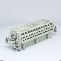 Conector Automotriz de Servicio Pesado de 24 Pines, Estándar Común, Policarbonato, Latón, 16A, 500V, IP65, HE-024-F, Igual que Harting