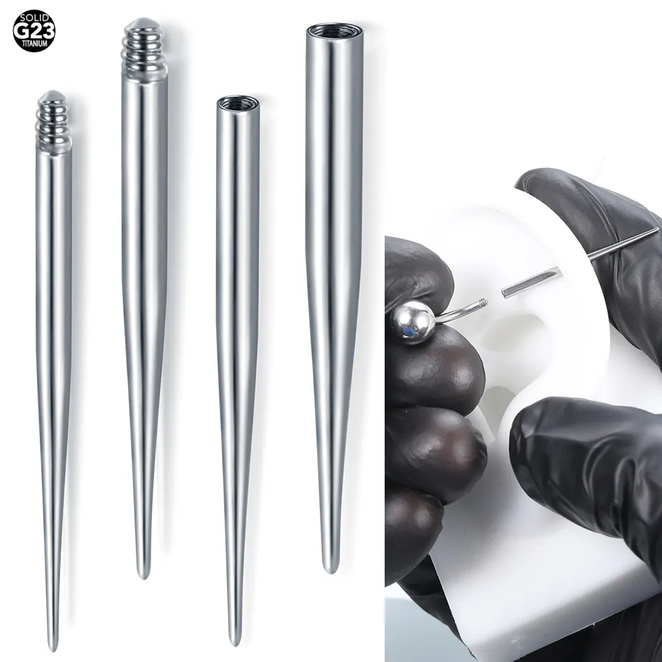 ASTM F136 Titan Insertion Pin Taper Gewinde Ohr kegel Labret Lippen nase Nippel Dermal Pull Pin Tools Body Piercing Schmuck