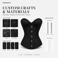 SHENGFU Vêtements pour femmes : Corset Bustier Sexy en Dentelle Noire, Lingerie, Gaine Amincissante, Tenue de Soirée Clubwear, Modèle Sculptant