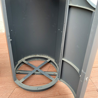 Abri pour poubelle extérieure en acier galvanisé, bac de rangement sur pied avec couvercle pliable, abri pour poubelle à roulettes en métal pour usage industriel