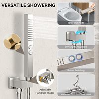 Ensemble de douche thermostatique en laiton nickel brossé à double tête céramique, mitigeur de bain mural poli à jet de pluie de 12 pouces