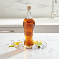 Bouteille en verre vide pour spiritueux (vodka, rhum, brandy, liqueur) avec bouchon, nouveau design, 500 ml et 700 ml, vente chaude