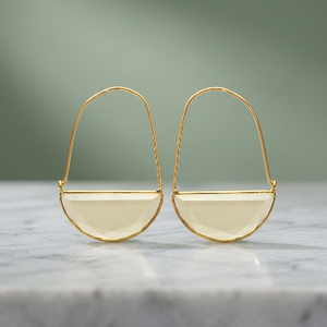 Pendientes de Zirconia con Forma de Media Luna, Hechos a Mano, de Latón, Nueva Llegada - Product Image 4