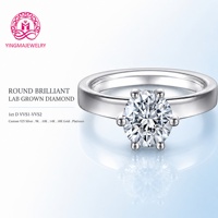 Cadeau intemporel pour elle, bague en diamant de laboratoire rond brillant de 1 carat D VVS1 VVS2, or blanc/jaune/rose 9K 10K 14K 18K, bijoux pour femmes