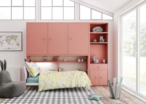 Cadre de lit moderne HMS avec panneau en bois faux cristal bling gris argenté et tiroirs en similicuir - Product Image 5