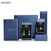 Boîte à bijoux LED bleue avec emballage cadeau léger pour boîte de jeu de bagues