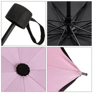 Parapluie pliant en vinyle coloré résistant aux UV à 10 baleines avec logo pour femme – Meilleure vente - Product Image 5