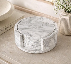 Indian Supplier <b>Marble</b> <b>Coasters</b> Set for for Traditional Tea Serving Coffee Shops Boutique Cafes Available at Good Price - Product Image 1
