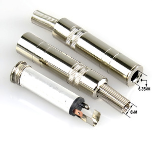 Prise audio métallique 6,5 mm, connecteur femelle 2 broches, montage sur panneau, soudable, prise jack pour connecteurs audio-vidéo - Product Image 2