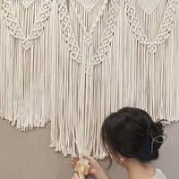 Rideaux de plumes boho colorés de qualité décorations murales en macramé
