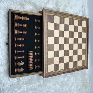 لعبة شطرنج دولية عالية الجودة من خشب الجوز بدرجين، قطع شطرنج مغناطيسية بحجم 3 بوصات 2 في 1 - Product Image 6