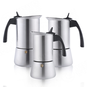 Cafetière Moka en acier inoxydable 304 de haute qualité, argentée, pour 2, 4, 6 ou 9 tasses, version améliorée - Product Image 2