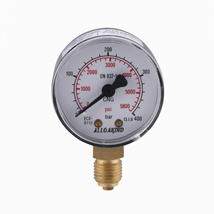 Manómetro de Presión de Gas de 50 mm con Carcasa de Acero Negro, Medidor de Gas Natural GNC para Tuberías de Gas - Product Image 1