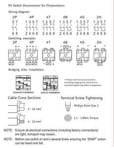 1000V PV DC 1P 2P 3P 4P 20A 32A isolator năng lượng mặt trời cách ly disconnector chuyển đổi cho Combiner hộp - Product Image 6