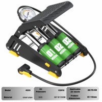 Pompe à pied haute capacité BAIMEI à triple cylindre pour voiture, vélo, ballon, bouée de natation, pneu gonflable – Vente directe usine