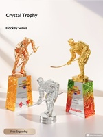 Trophée de hockey sur glace en cristal personnalisé gratuit pour les compétitions d'équipe et les récompenses des champions