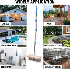 High Quality Outdoor Wide Broom Industrial Cleaning and Polishing <b>Brush</b> with Long Handle Stainless Steel Plastic Material - Product Image 6