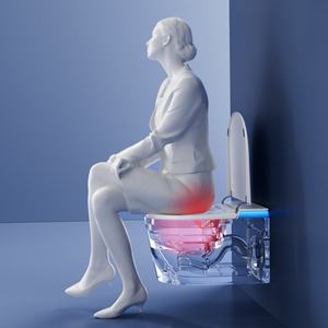 Nouvelle toilette intelligente murale de luxe, mini <span class=keywords><strong>WC</strong></span> mural, design moderne et compact, avec fonction de lavage féminin et siège chauffant automatique - Product Image 3