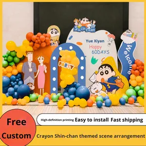 Decorazione per Feste con Cartellone KT di Crayon Shin-chan per Primo Mese del Bambino, 100° Giorno, Primo <span class=keywords><strong>Compleanno</strong></span>, Sfondo per Ragazzi e Ragazze Felici - Product Image 4